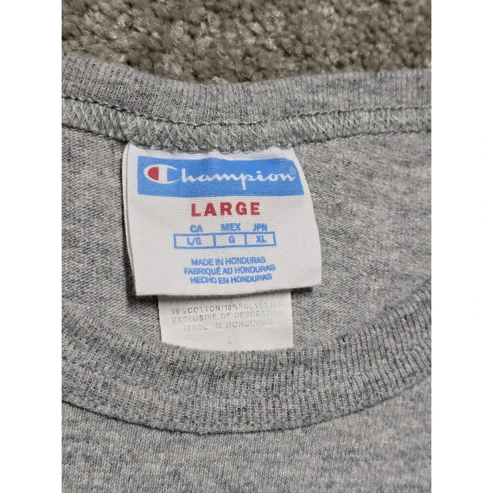 Vintage Champion Connection Logo T-Shirt Mens Large Gray‎ Streetwear